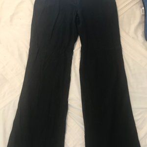 Michael Michael Kors Women's Black Linen Wide Leg Pants, Size 10